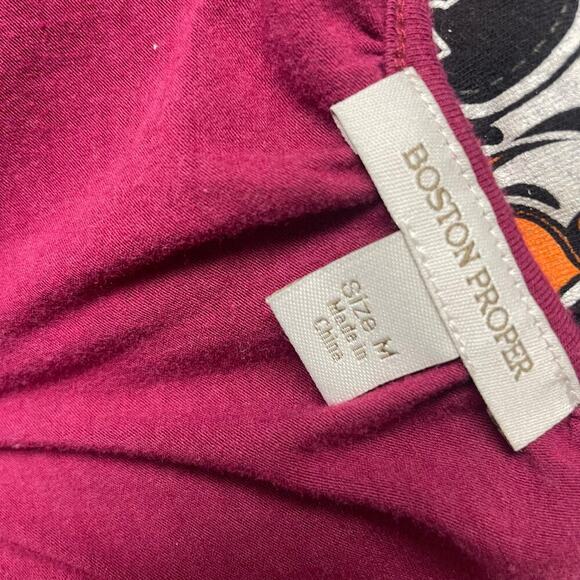 Boston Proper Womens Cold Shoulder Bamboo Top Braid Trim Casual Boho Medium - Picture 4 of 5